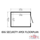 Goodwood Security (8' x 6') Professional Tongue and Groove Apex Shed