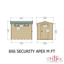Goodwood Security (8' x 6') Professional Tongue and Groove Apex Shed