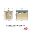 Goodwood Security (9' x 6') Professional Tongue and Groove Apex Shed