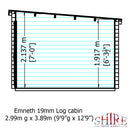Emneth Log Cabin in 19mm Logs - 3 Sizes Available
