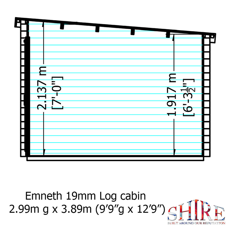 Emneth Log Cabin in 19mm Logs - 3 Sizes Available