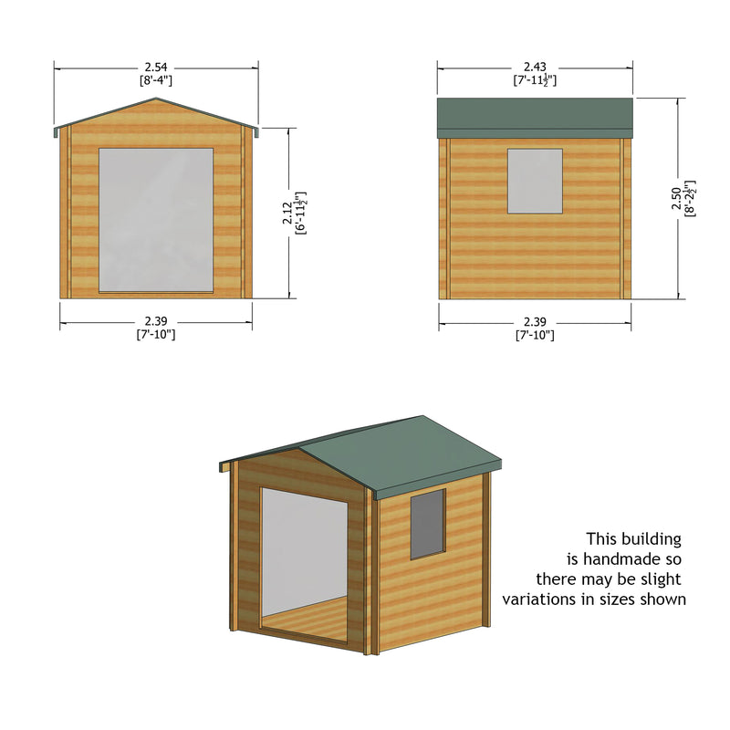 Bradley Log Cabin - Various Sizes Available