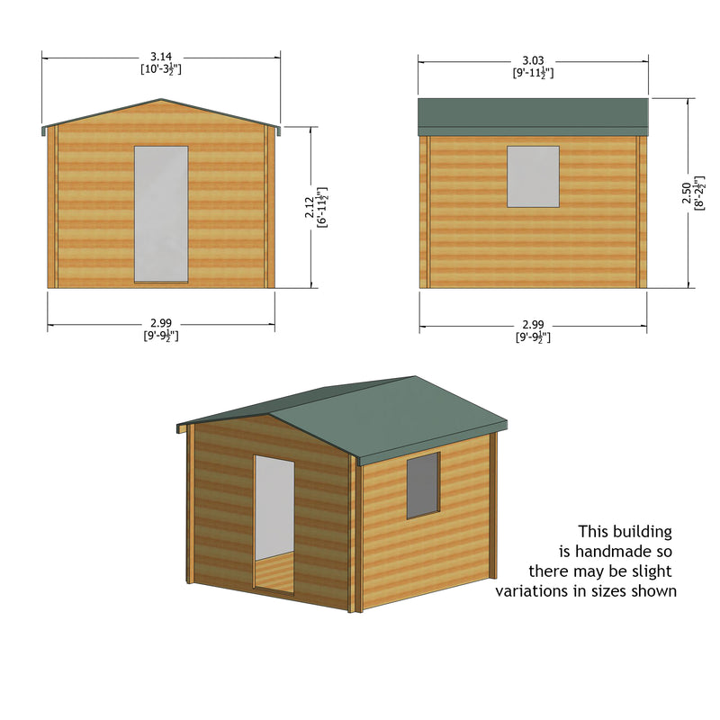 Camelot Log Cabin - Various Sizes Available