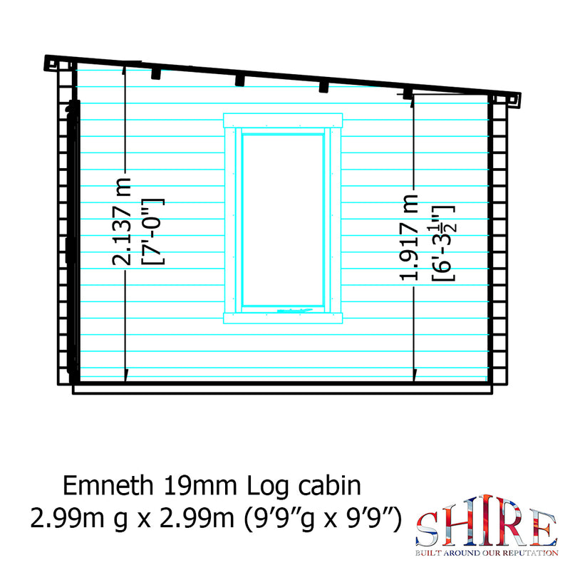 Emneth Log Cabin in 19mm Logs - 3 Sizes Available