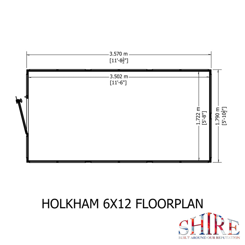 Holkham Greenhouse 6'x12'