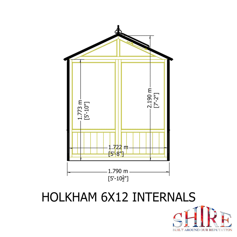 Holkham Greenhouse 6'x12'