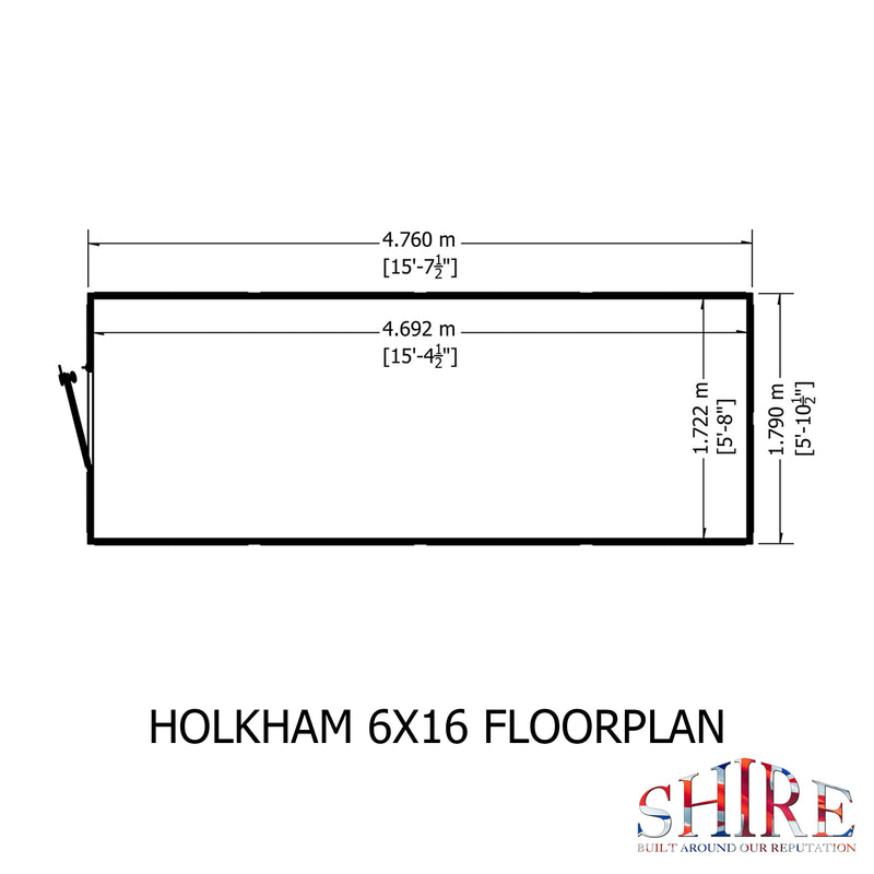 Holkham Greenhouse 6'x16'