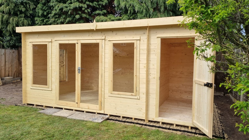 Elm Log Cabin in 19mm Logs - 3 Sizes Available – UK Sheds Online