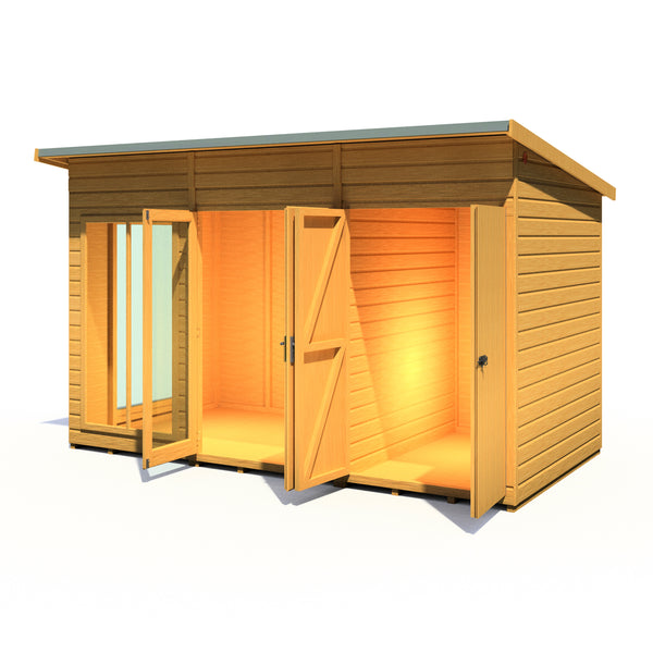 Lela Pent Summerhouse 12'x6' in T&G - Including 4ft Storage