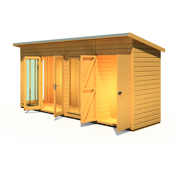 Lela Pent Summerhouse 16'x4' in T&G - Including 4ft Storage