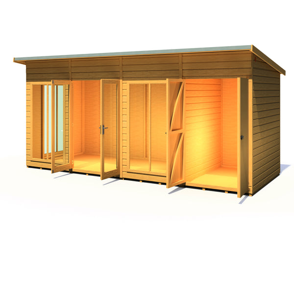 Lela Pent Summerhouse 16'x6' in T&G - Including 4ft Storage