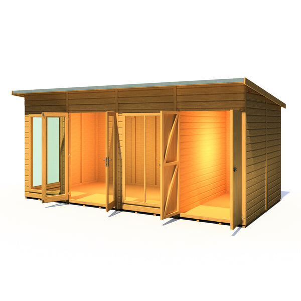 Lela Pent Summerhouse 16'x8' in T&G - Including 4ft Storage