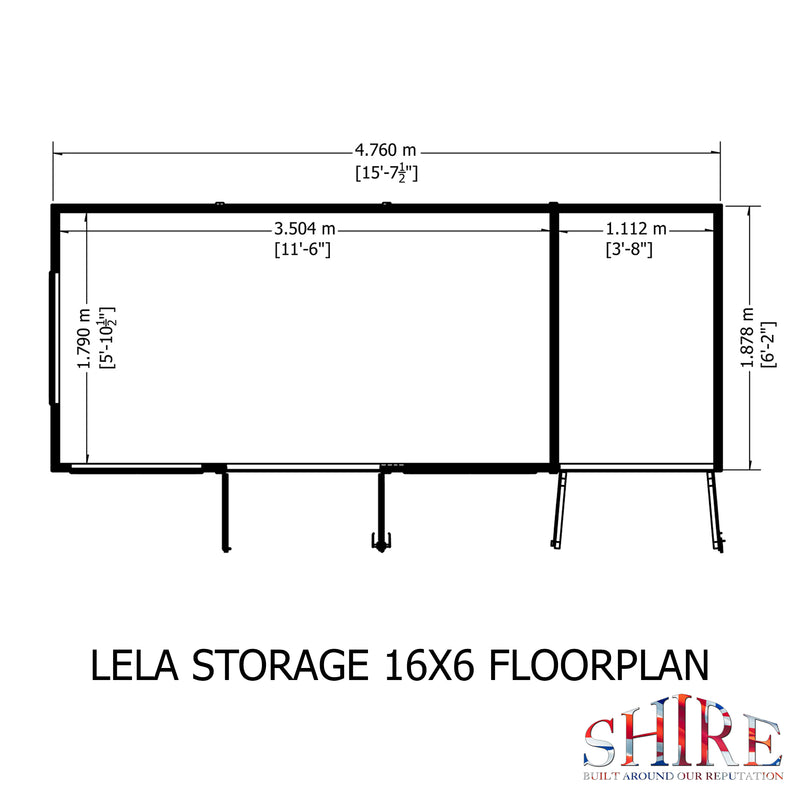 Lela Pent Summerhouse 16'x6' in T&G - Including 4ft Storage