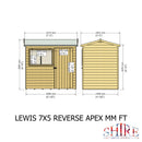 Lewis (7' x 5') T&G Reverse Apex Shed