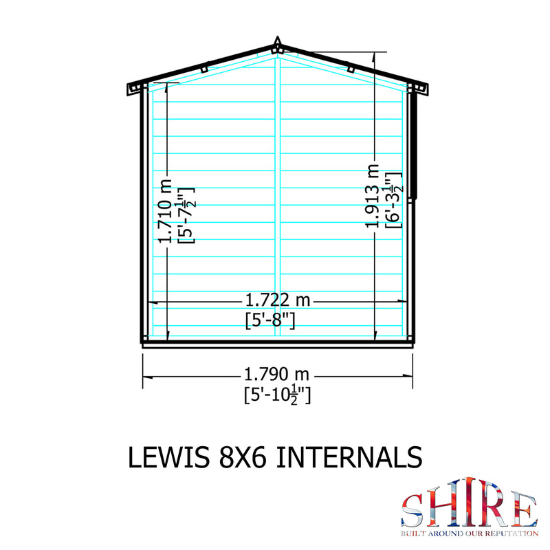 Lewis (8' x 6') Professional Storage Apex Shed
