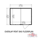 8'x6' Single Door Overlap Pent