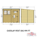 8'x6' Single Door Overlap Pent