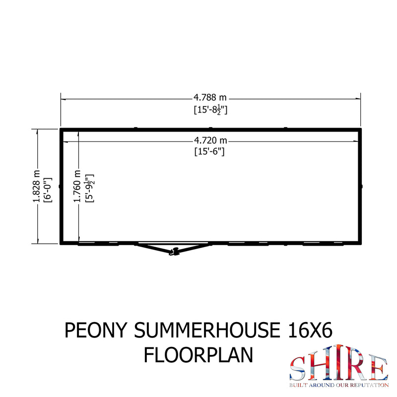 Peony Summerhouse 16'x6' in T&G