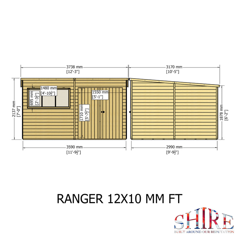 Ranger (12' x 10') Professional Storage Shed