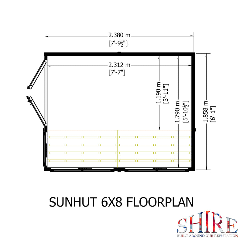 Sun Hut Potting Shed 6' x 8'