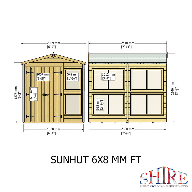 Sun Hut Potting Shed 6' x 8'