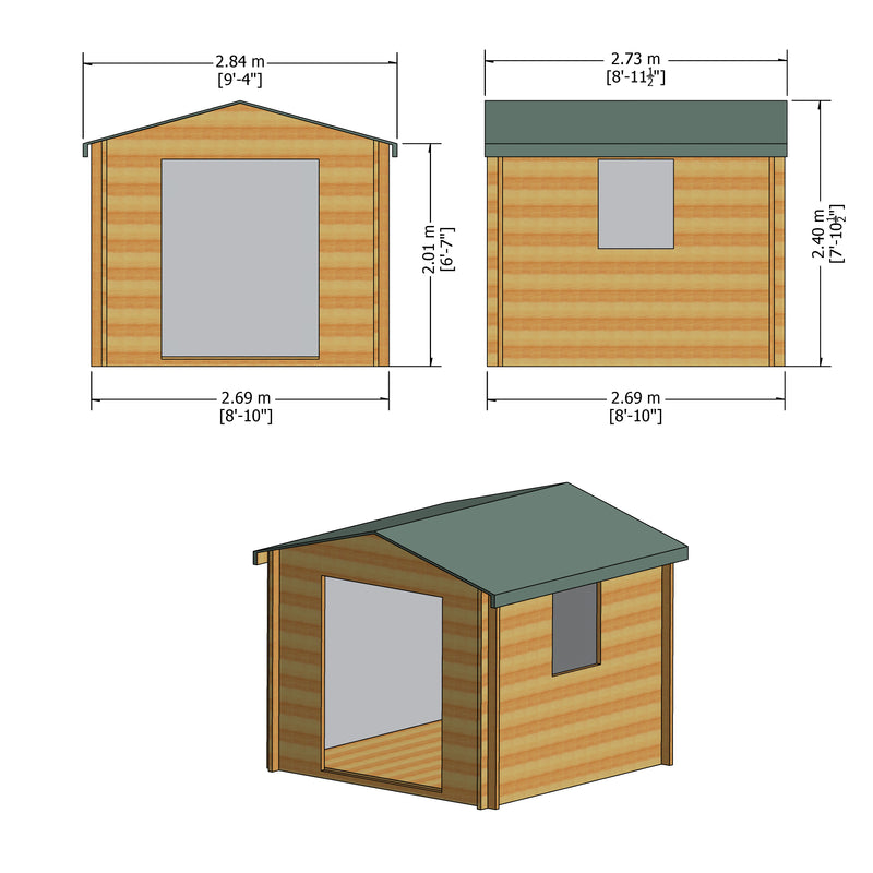 Bradley Log Cabin - Various Sizes Available