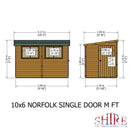 Goodwood Norfolk (10' x 6') Professional Tongue and Groove Pent Shed