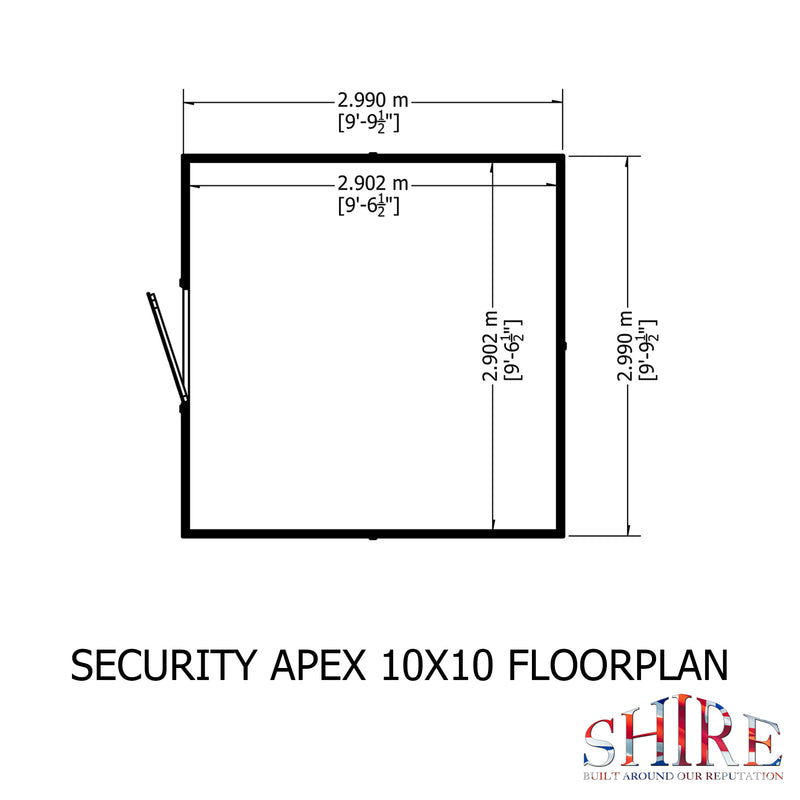 Goodwood Security (10' x 10') Professional Tongue and Groove Apex Shed
