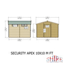 Goodwood Security (10' x 10') Professional Tongue and Groove Apex Shed