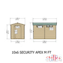 Goodwood Security (10' x 6') Professional Tongue and Groove Apex Shed