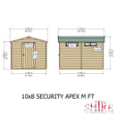 Goodwood Security (10' x 8') Professional Tongue and Groove Apex Shed