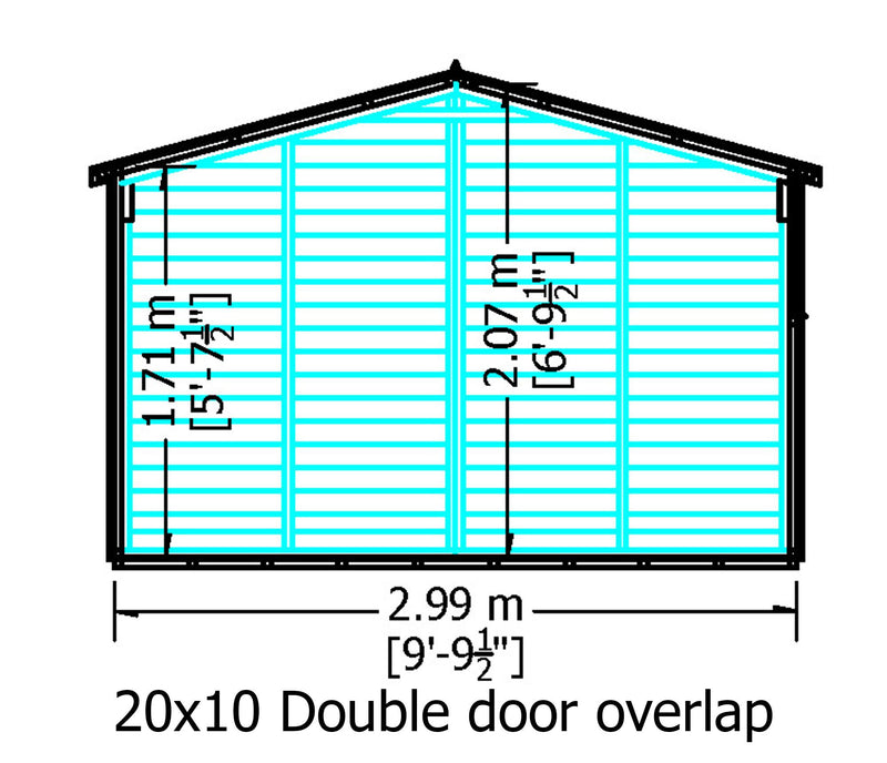 10'x20' Double Door Overlap Shed