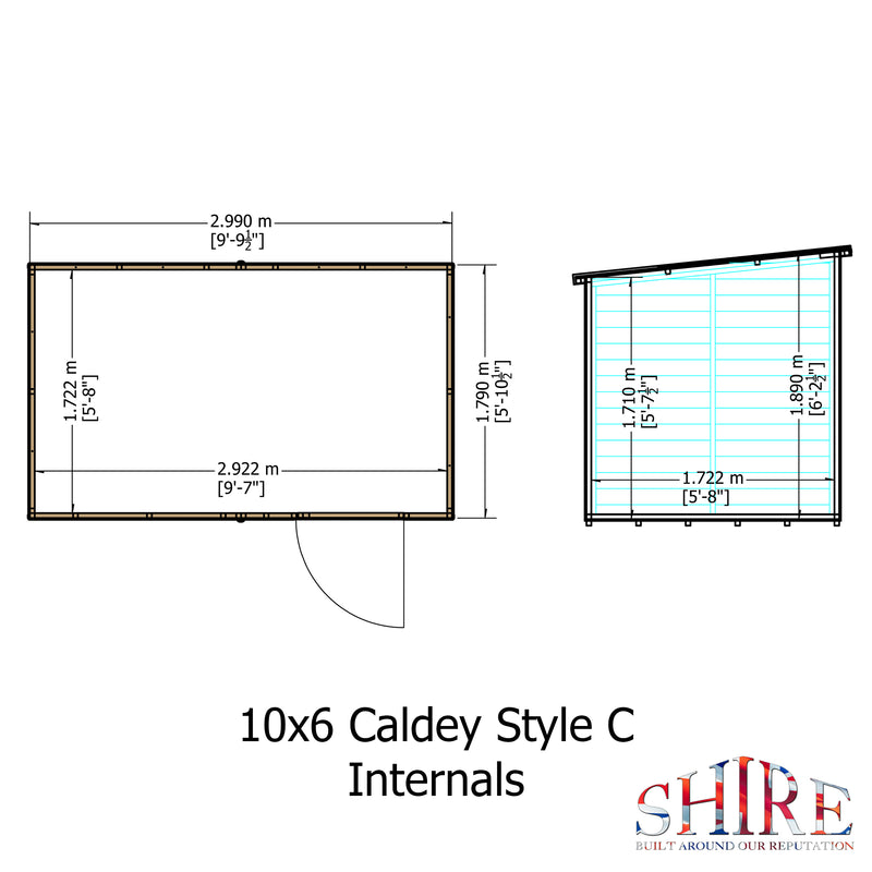 Caldey (10' x 6') Professional Storage Shed