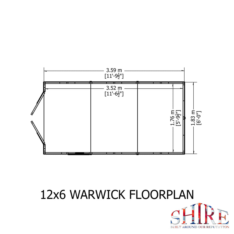 Warwick Apex Shed (12' x 6')