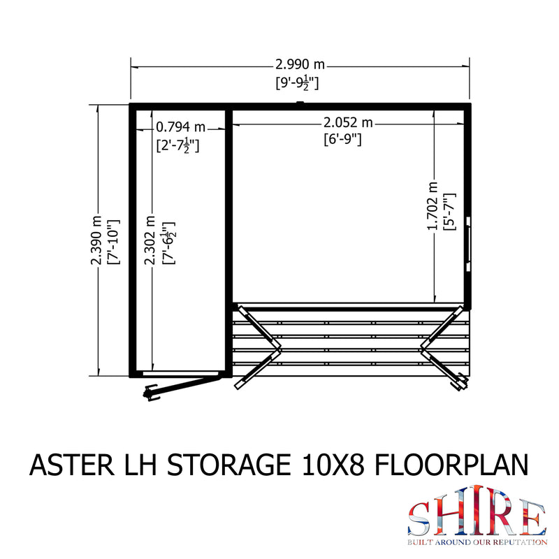 Aster Summerhouse 10' x 8' (2990 x 2390mm)