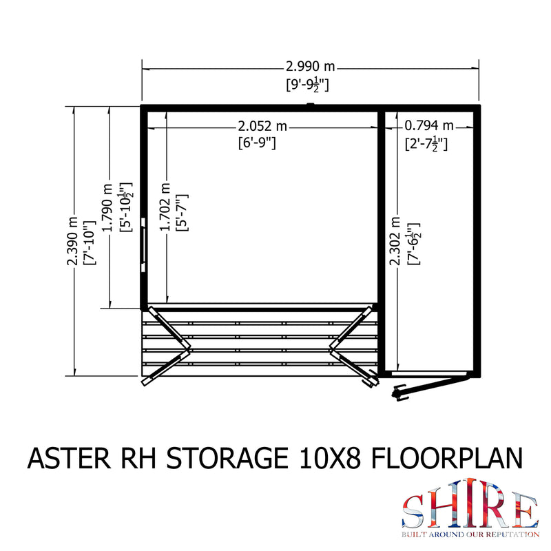 Aster Summerhouse 10' x 8' (2990 x 2390mm)