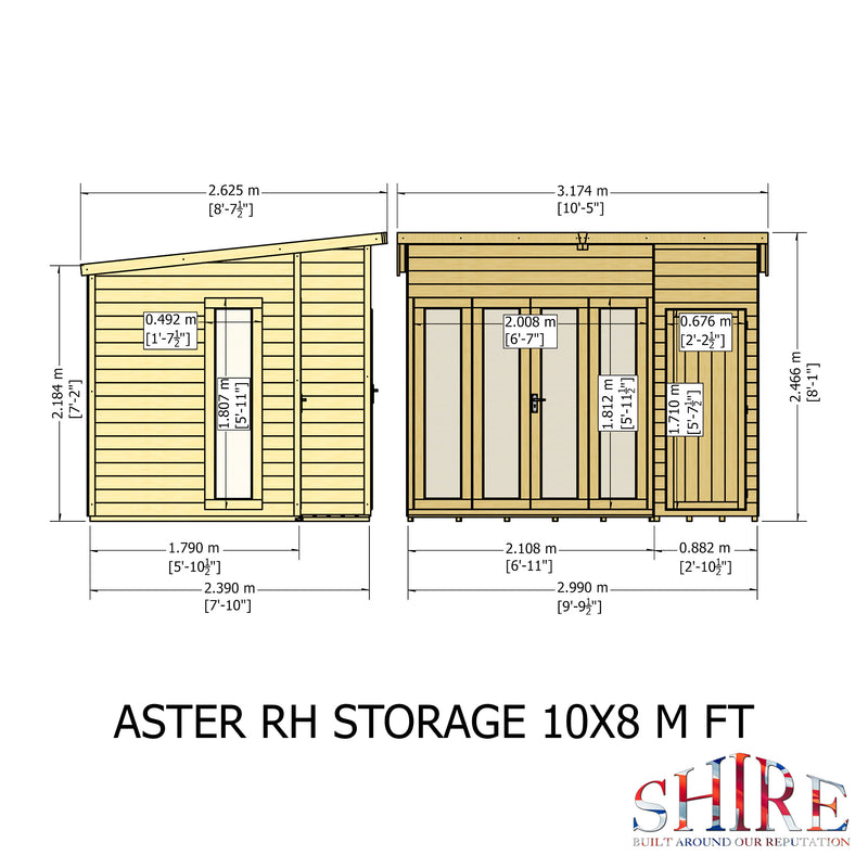 Aster Summerhouse 10' x 8' (2990 x 2390mm)