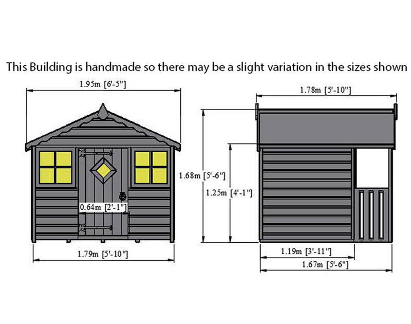 Cubby Playhouse (6' x 4' + 1' 6'' Canopy)