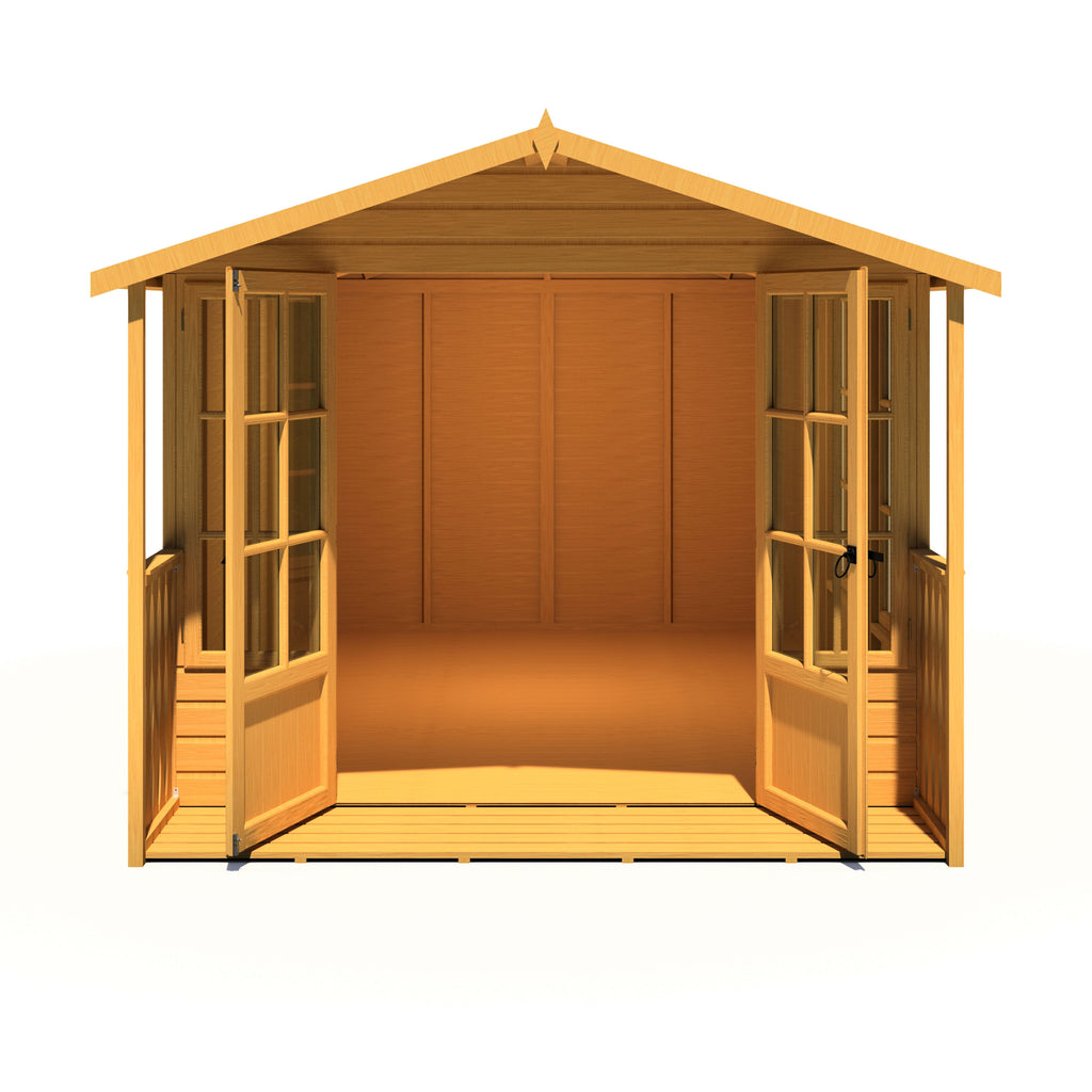 Delmora Summerhouse 8'x14' in T&G - Including 2ft Veranda – UK Sheds Online