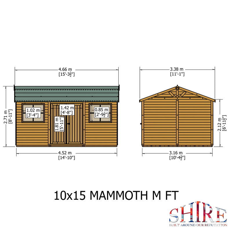 Goodwood Mammoth (10' x 15') Professional Tongue and Groove Apex Shed