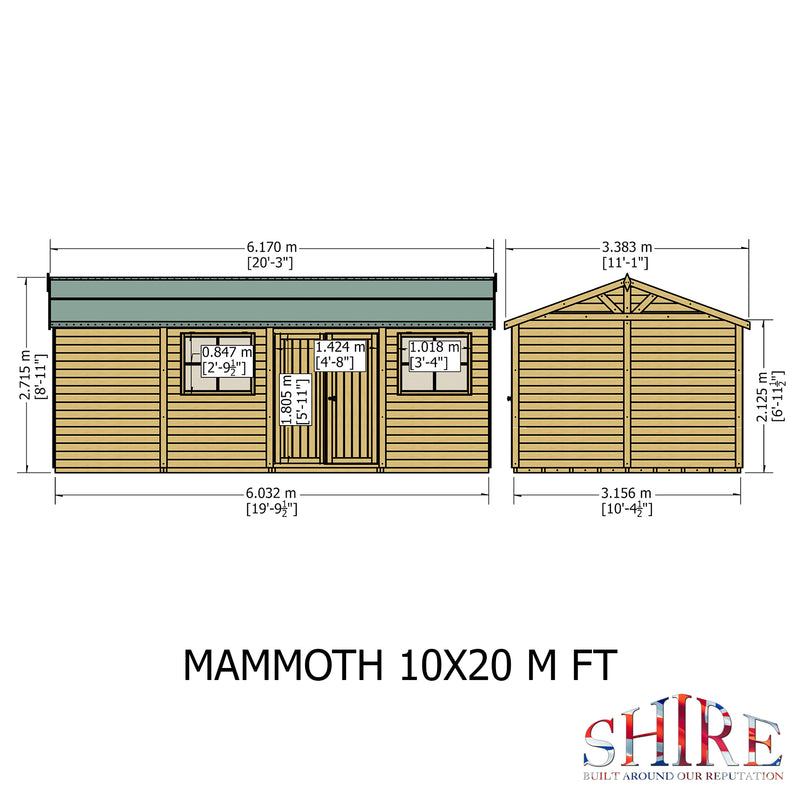 Goodwood Mammoth (10' x 20') Professional Tongue and Groove Apex Shed