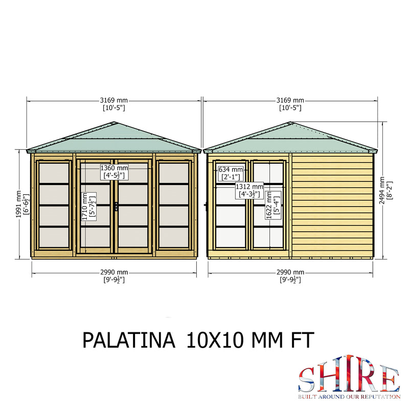 Palatina Summerhouse 10'x10' in T&G