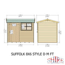 Goodwood Suffolk (8' x 6') Professional Tongue and Groove Shed