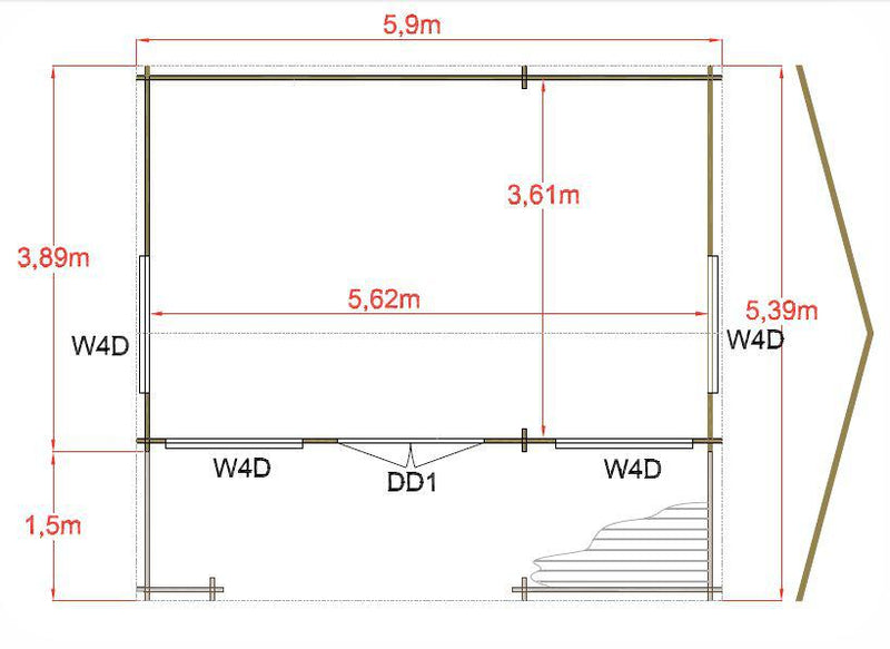 Kingswood Log Cabin 18G x 20 (5390G x 5900mm)