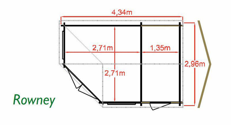 Leygrove & Rowney Log Cabin 10G x 14 (2960G x 4340mm) in 28mm Logs
