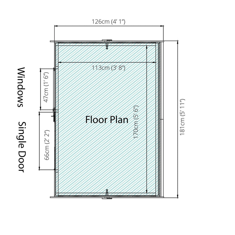 6'x4' Overlap Reverse Apex Shed