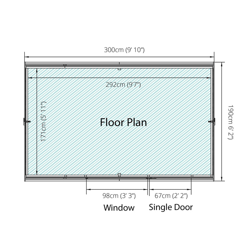 10'x6' Overlap Reverse Apex Shed