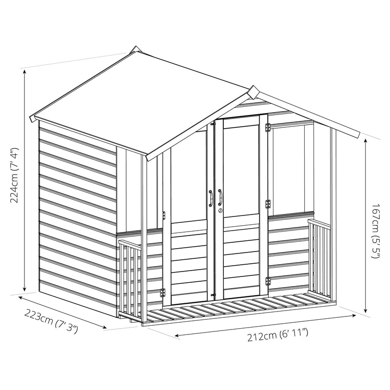 7'x7' Traditional Summerhouse with Veranda