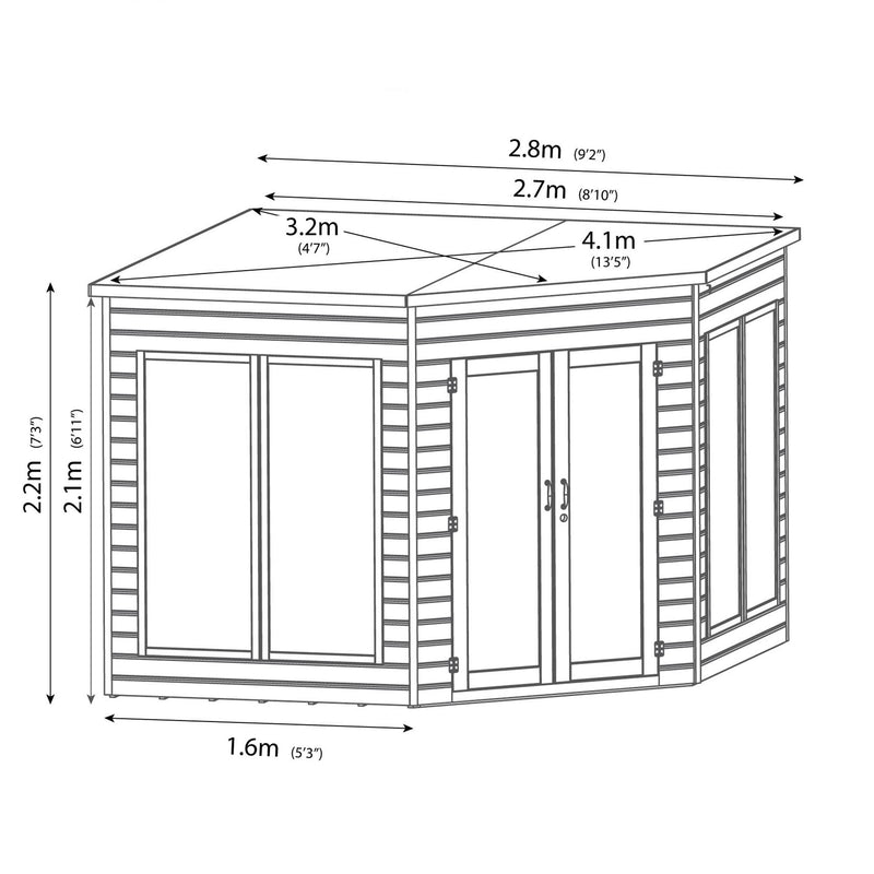 9' x 9' Premier Corner Summerhouse