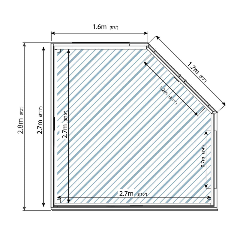 9' x 9' Premier Corner Summerhouse